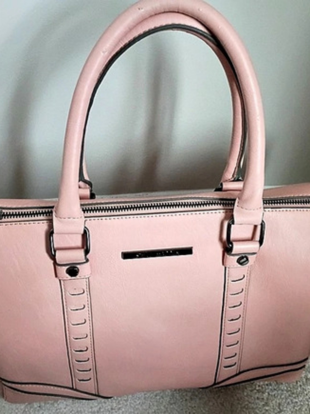 Steve Madden Pink Structured Tote with Shoulder Strap